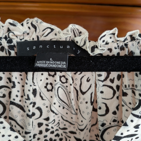Sanctuary Black and White Paisley Blouse - Picture 3 of 5